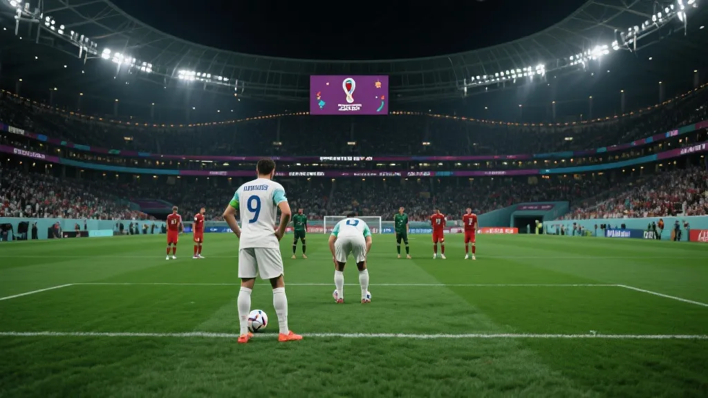 2026年世界杯绿茵场,球员在准备罚点球